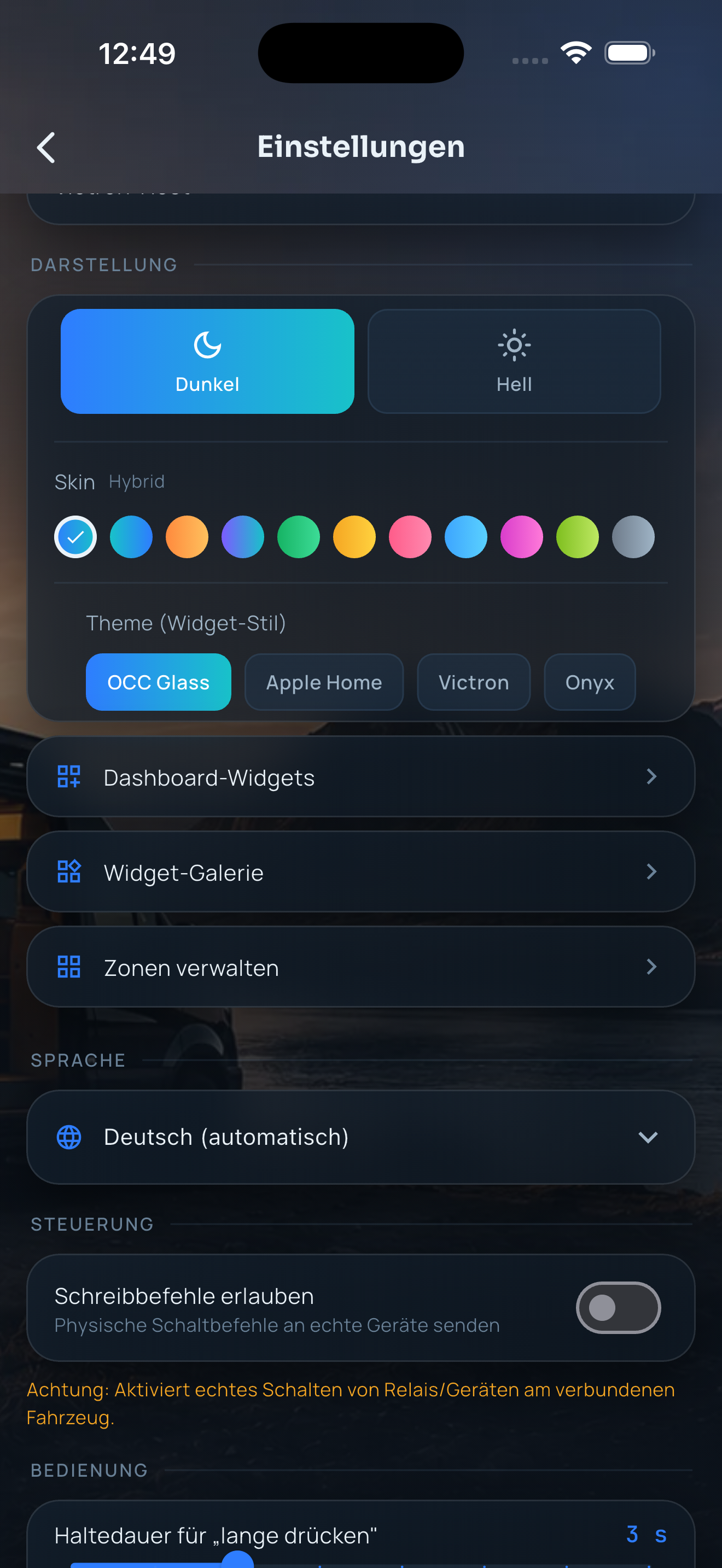 Personalisierung & Themes der App